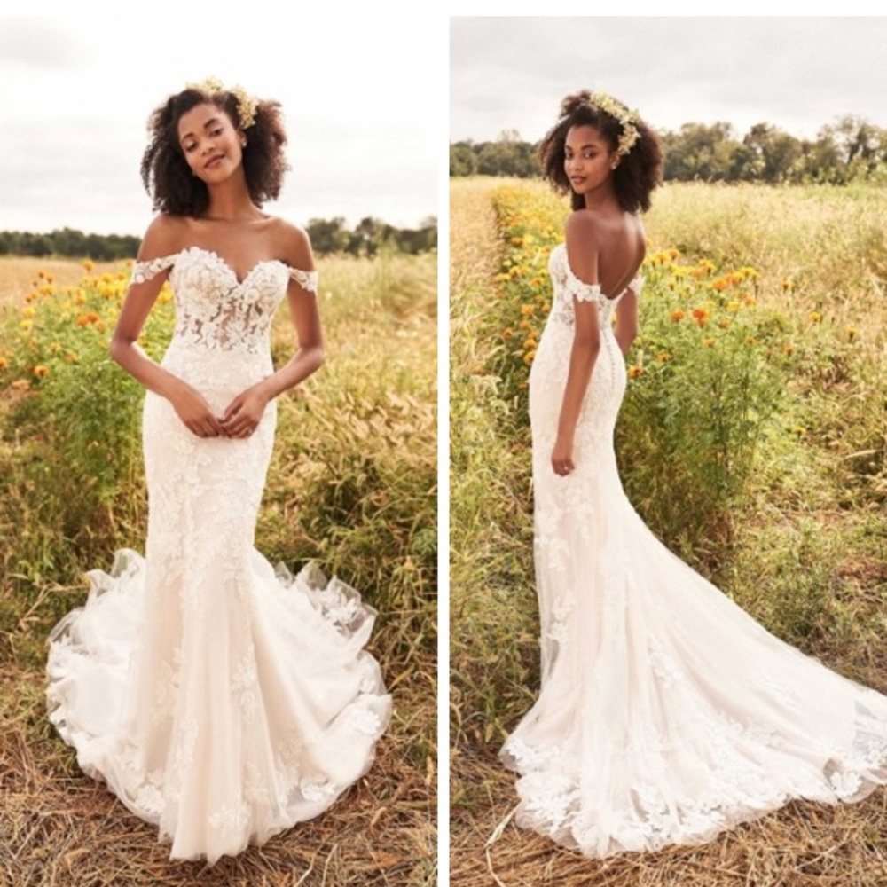 Lilian west Cassie Elegant Off-Shoulder Lace Wedding Dress